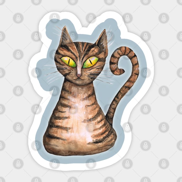 Striped cat Sticker by Bwiselizzy